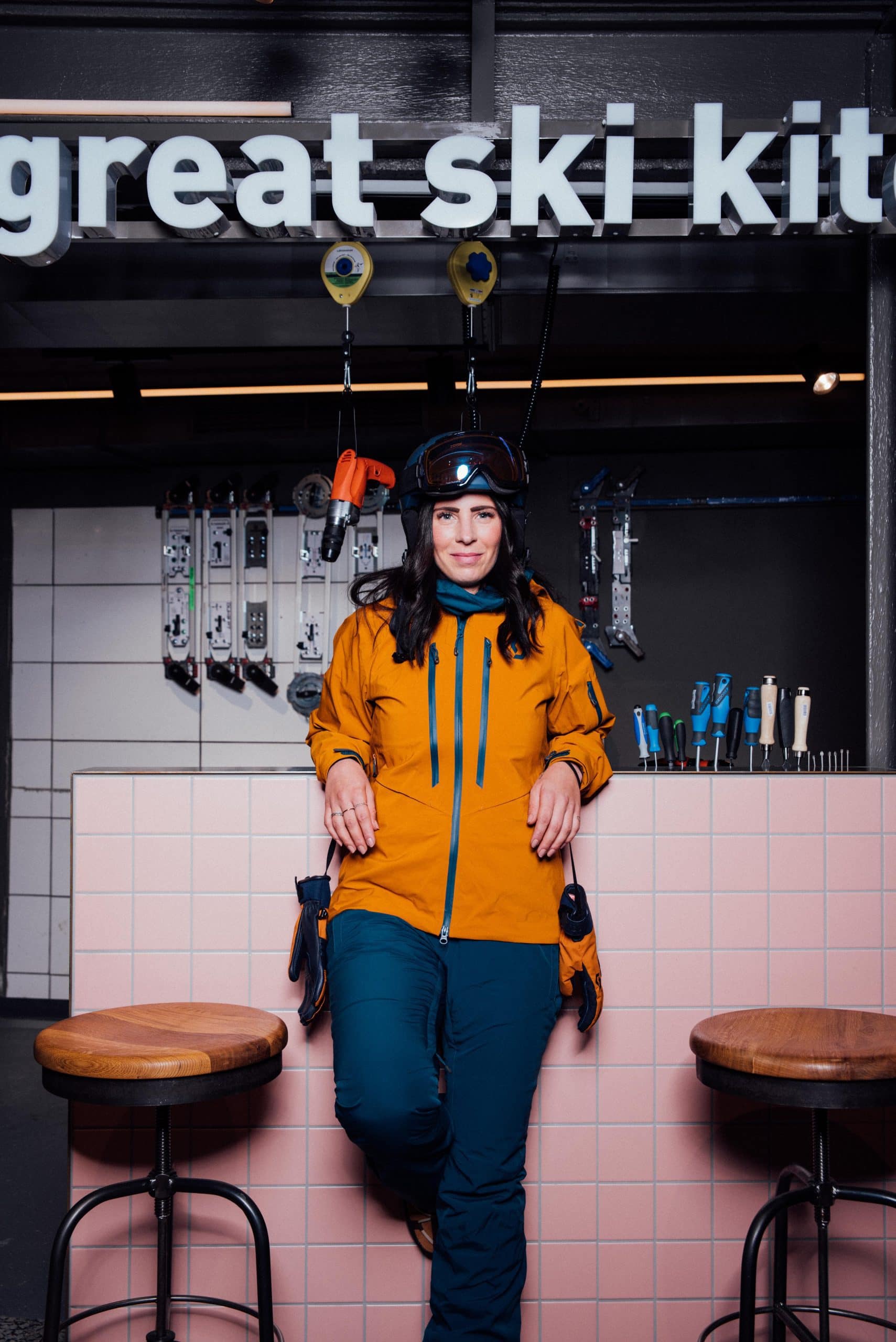 the great ski kitchen, model, skioutfit, skiservice